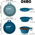 Collapsible Dog Bowl(2 Pack, Peacock&Light Blue 12oz/400ml) Premium Silicone Pet Water Bowls for Cats & Dogs, Portable Dog Travel Bowls Foldable f...